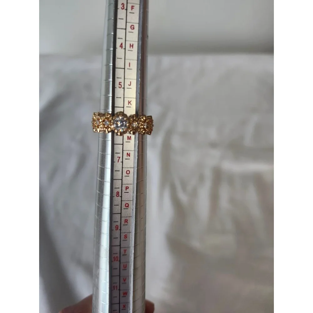 Rose Gold and White Stone Ring Size 6